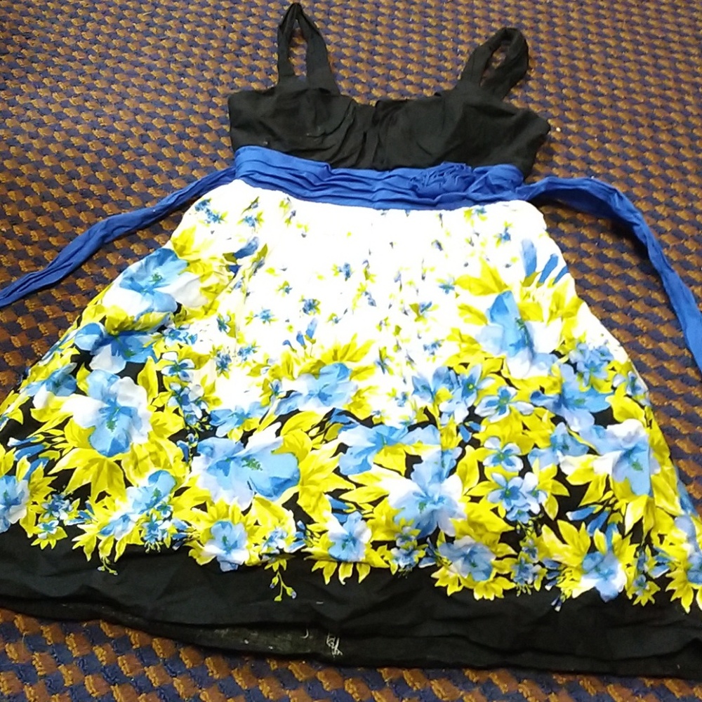 Black and Blue Floral Dress